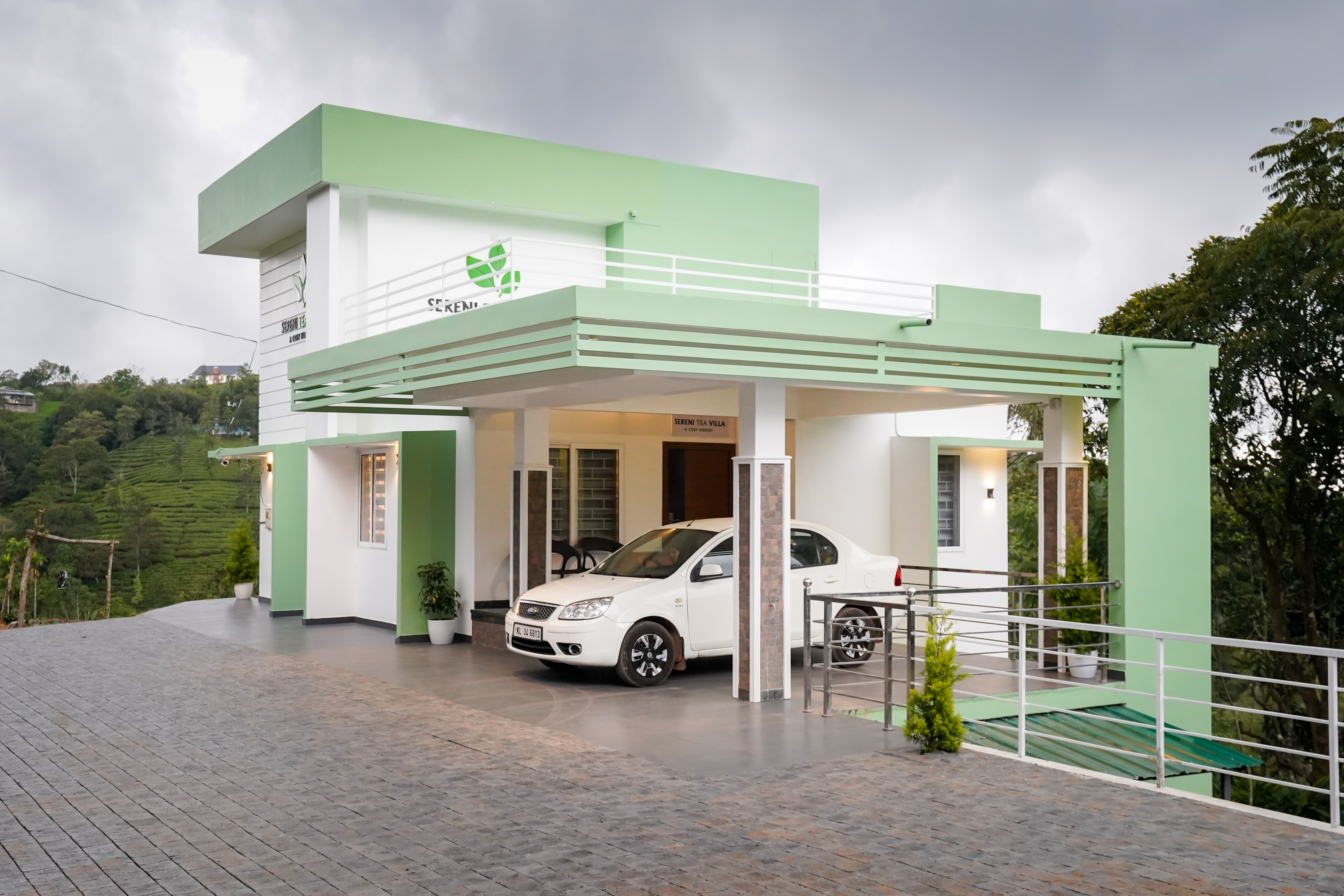 Lush green tea plantation at SereniTea Villa - best Vagamon villa for group stay
